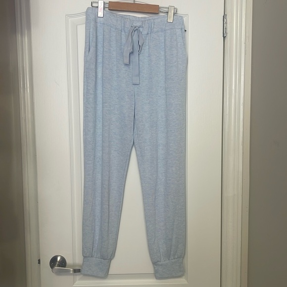 1 STATE Pants Womens Small Pale Blue Heather Cozy Knit Joggers Drawstring size S - Picture 2 of 6
